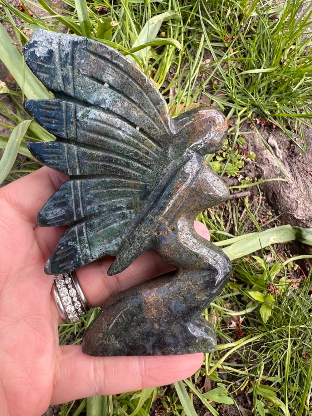 Ocean (4) Jasper fairy carving | Crystal